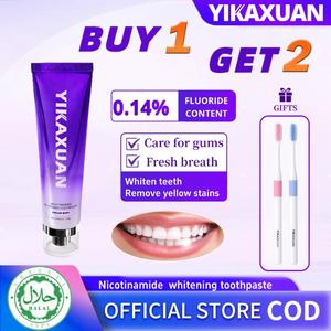 【YIKAXUAN】Niacinamide/probiotic whitening tooth paste sesuai untuk gigi sensitif, menghapuskan pigmentasi, bakteria oral, dan kuatkan nafas segar enamel/100g ubat Gigi  BUY1 GET2  [COD]