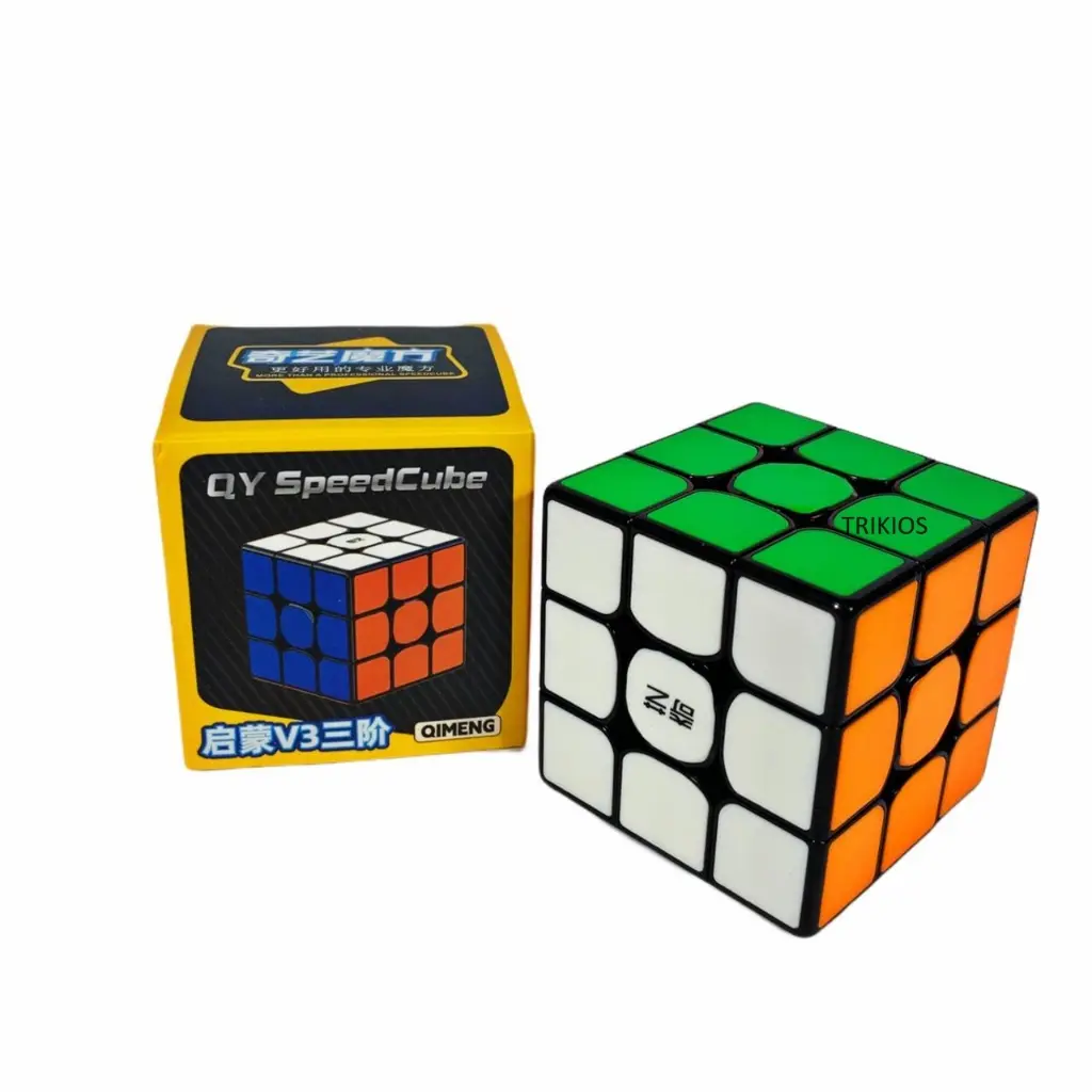 Puzzle Kubus Teka Teki 3x3 Qiyi  Qimeng V3 Tiled Sticker Black Base