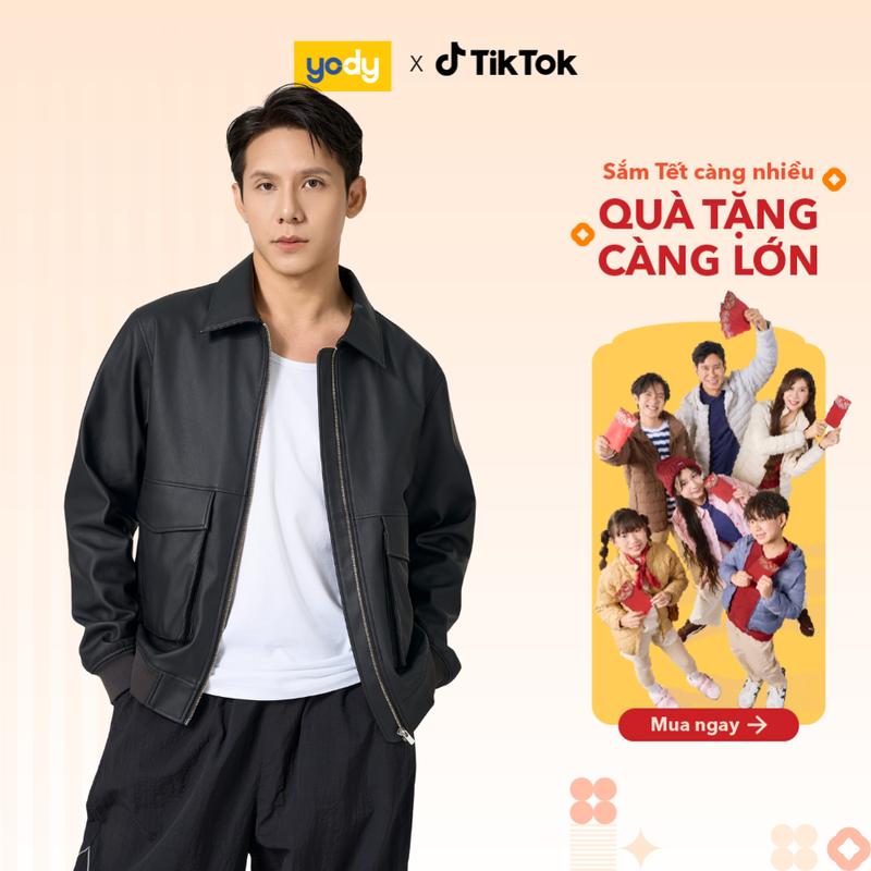 YODY Áo Khoác Nam Túi Hộp Da Thời Trang Cản Gió Giữ Ấm Tốt AKM7019