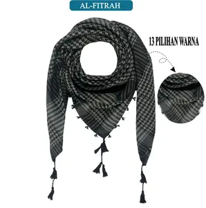 Sorban Arab Motif Kotak Rumbai Bahan Adem, Nyaman Dan Elegan / Sorban Haji Tactical Premium