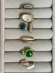 Set de anillos geométricos vintage para mujer, 6 piezas con diseño abierto, regalo de joyería para mujeres, accesorios para fiestas, citas y uso diario