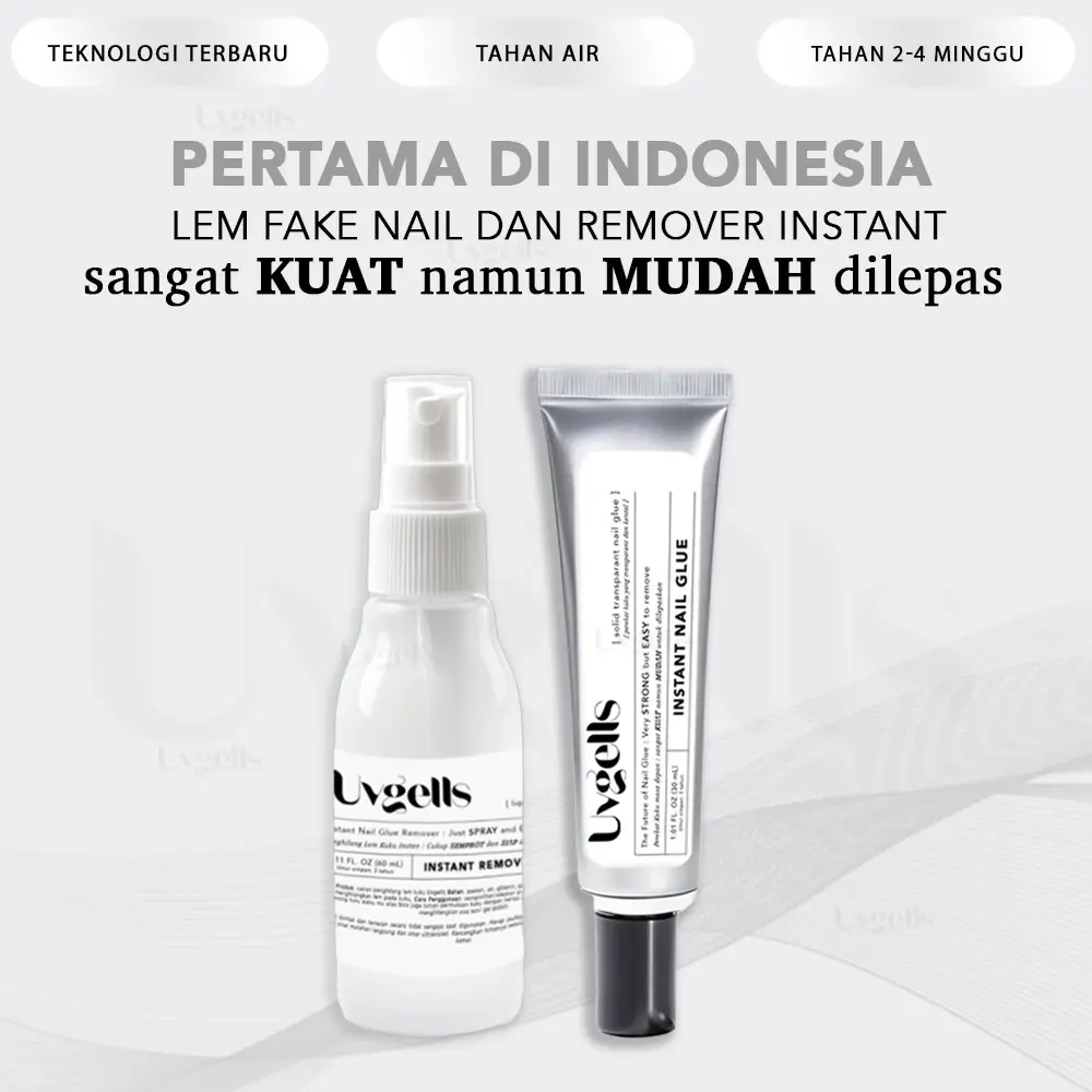 (BPOM) PERTAMA DI INDONESIA! Instant Nail glue and Remover Uvgells / Lem kuku / Lem extension / Remover Nail Extension / remover nail gel / Lem fake nails / Lem nail extension