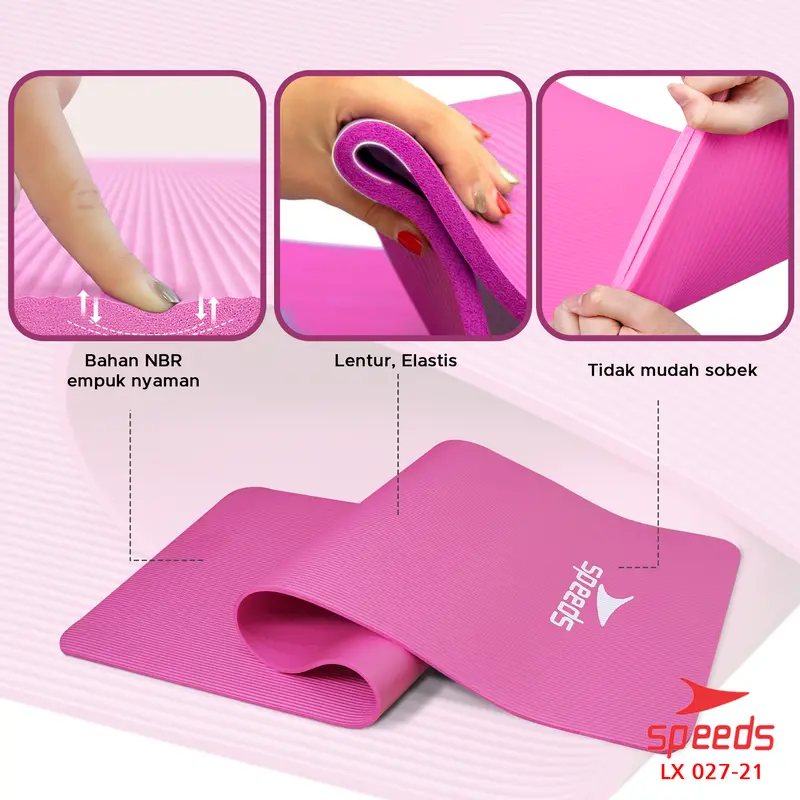SPEEDS Matras Yoga Mat Karpet Spons NBR 8mm Alas Senam Dan Fitness Busa LX 027-21 6