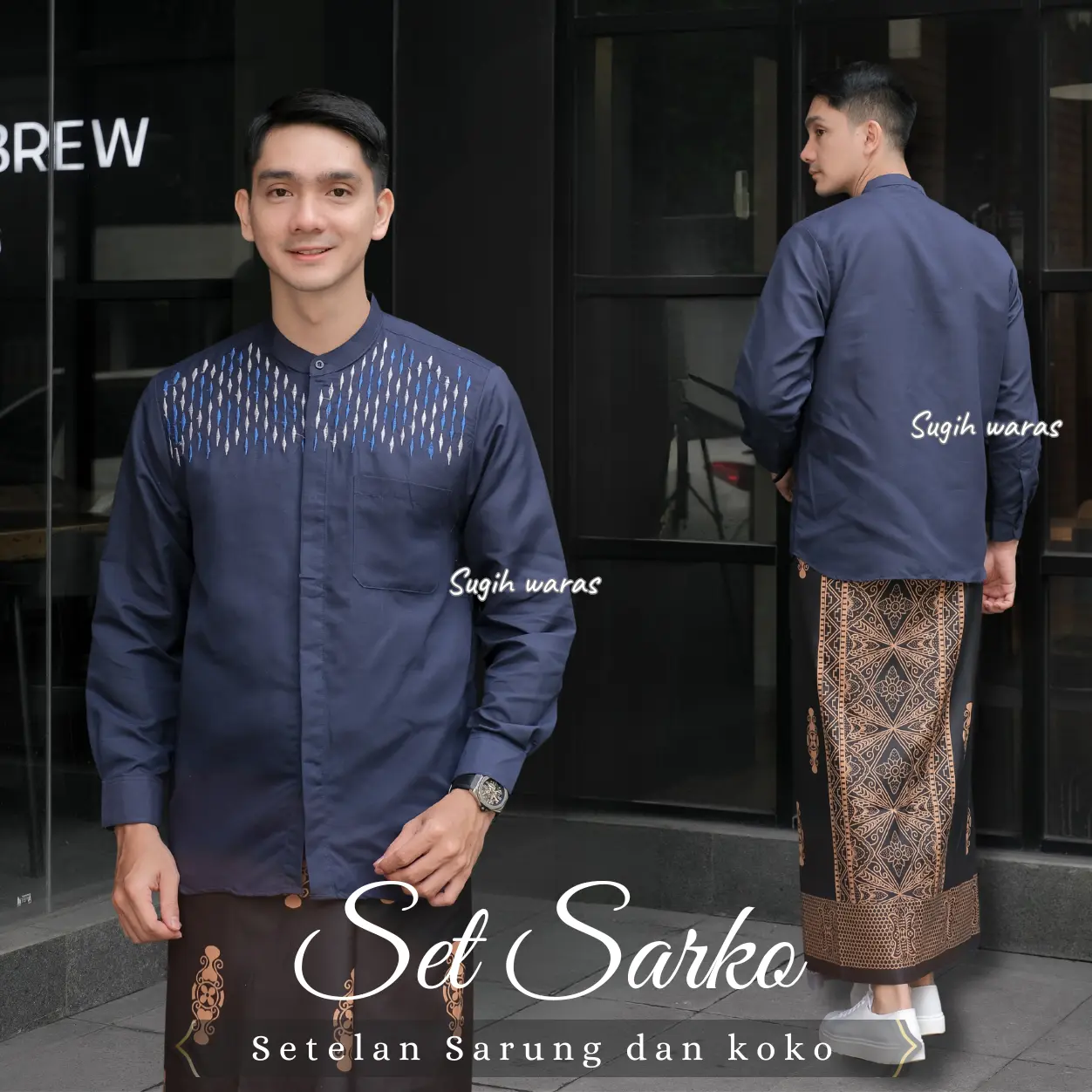 SARUNG HITAM KOKO NAVY PANJANG