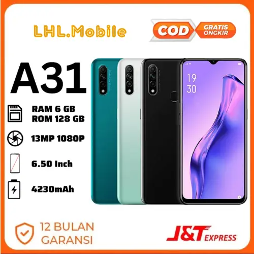 Hp Smartphone Android A31 Ram 6GB Internal 128GB LTE Garansi 1 Tahun Kamera Triple 13MP Layar 6.5 Inch 4230mAh