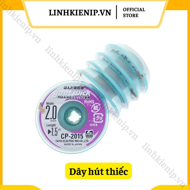 Dây hút thiếc chân linh kiện Goot Wick 2.0mm - 1.5m 1