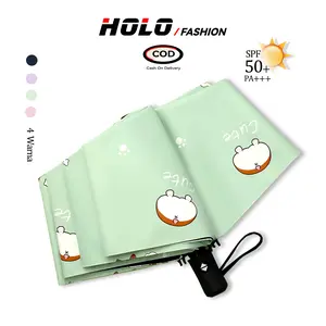 HOLO Payung Lipat Tebal Kuat Payung Resisten UV Bukti Hujan Dua Penggunaan Payung Melipat Otomatis