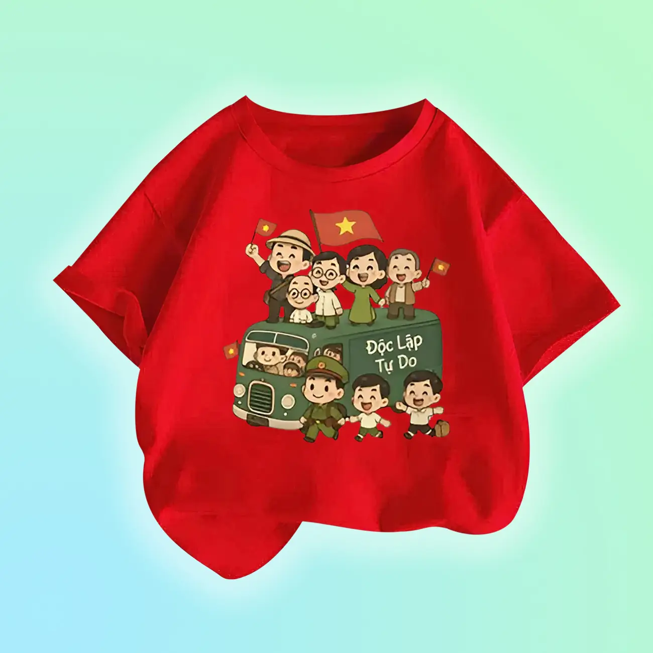 Áo thun trẻ em Áo POLYCOTTON mát mịn In Hình ĐỘC LẬP TỰ DO cho bé trai và bé gái Vải Cotton Baby Tee Women Top Voi Cổ Tròn Heart áo  baby áo  baby Flower áo  thun  độc  lập  tự  cho  em  bé