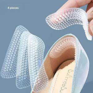 Adhesivo de talón de silicona, set de 4 piezas de cojín antideslizante para talón, almohadilla inserta antideslizante, protector de cuidado del talón para mujeres y hombres