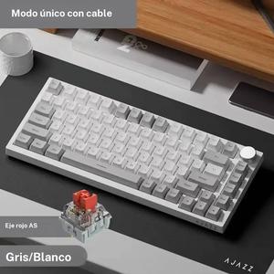 AJAZZ AK820 teclado mecánico 75% con cable, hot-swappable, perilla de volumen metálica, teclas PBT de 5 capas, 82 teclas, ergonómico, apto para juegos eSports y trabajo de oficina.