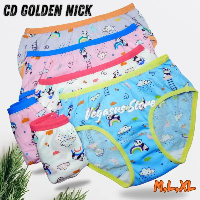 6Pcs CD Golden Nick 069B Celana Dalam Anak PEREMPUAN-ANAK Wanita MOTIF Karakter Kartun-Pakaian Dalam Anak Wanita Fashion cuci dengan air dingin xxl 0