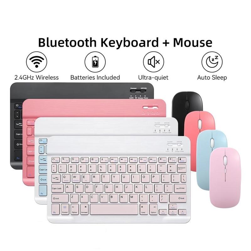 Bộ bàn phím và chuột đầy màu sắc cho iPad Android iOS Tablet Bàn phím không dây…
