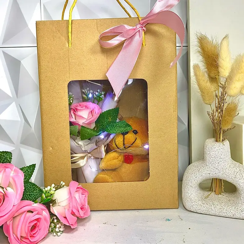 Gift box boneka+ buket bunga artificial Dolls Toys 1