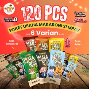 [1 BALL] MAKARONI CRISPY ISI 10 PACK / 120 PCS PAKET USAHA WARUNG SNACK ENAK RENYAH KRIUK Cemilan