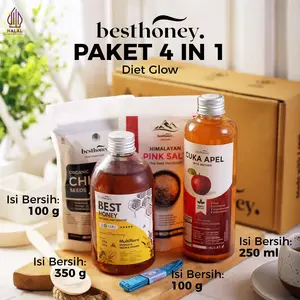 Besthoney Paket 4in1 Cuka Apel Madu Multiflora Chiaseed Himalayan Salt