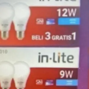 LAMPU INLITE PAKET VALUE SERIES BELI 3 GRATIS 1 BOHLAM LED IN-LITE LED BULB BOHLAM LED MURAH 3W 5W 7W 9W 12W 15W 18W PAKET BELI 3 GRATIS 1 PAKET ISI 4 VALUE INB010 3 WATT 5 WATT 7 WATT 9 WATT 12 WATT 15 WATT 18 WATT