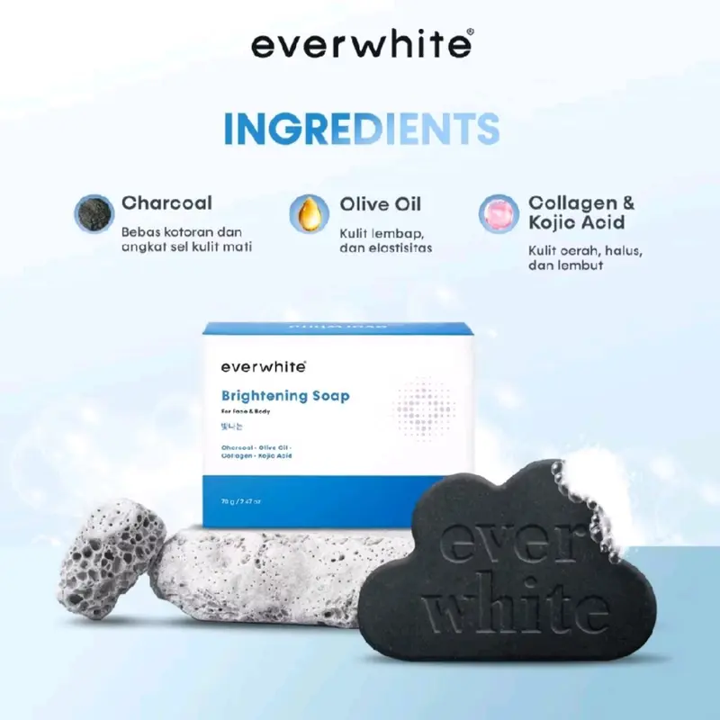 Everwhite Brightening Soap (Sabun Awan) - Cleansing Bar Soap 70gr 0