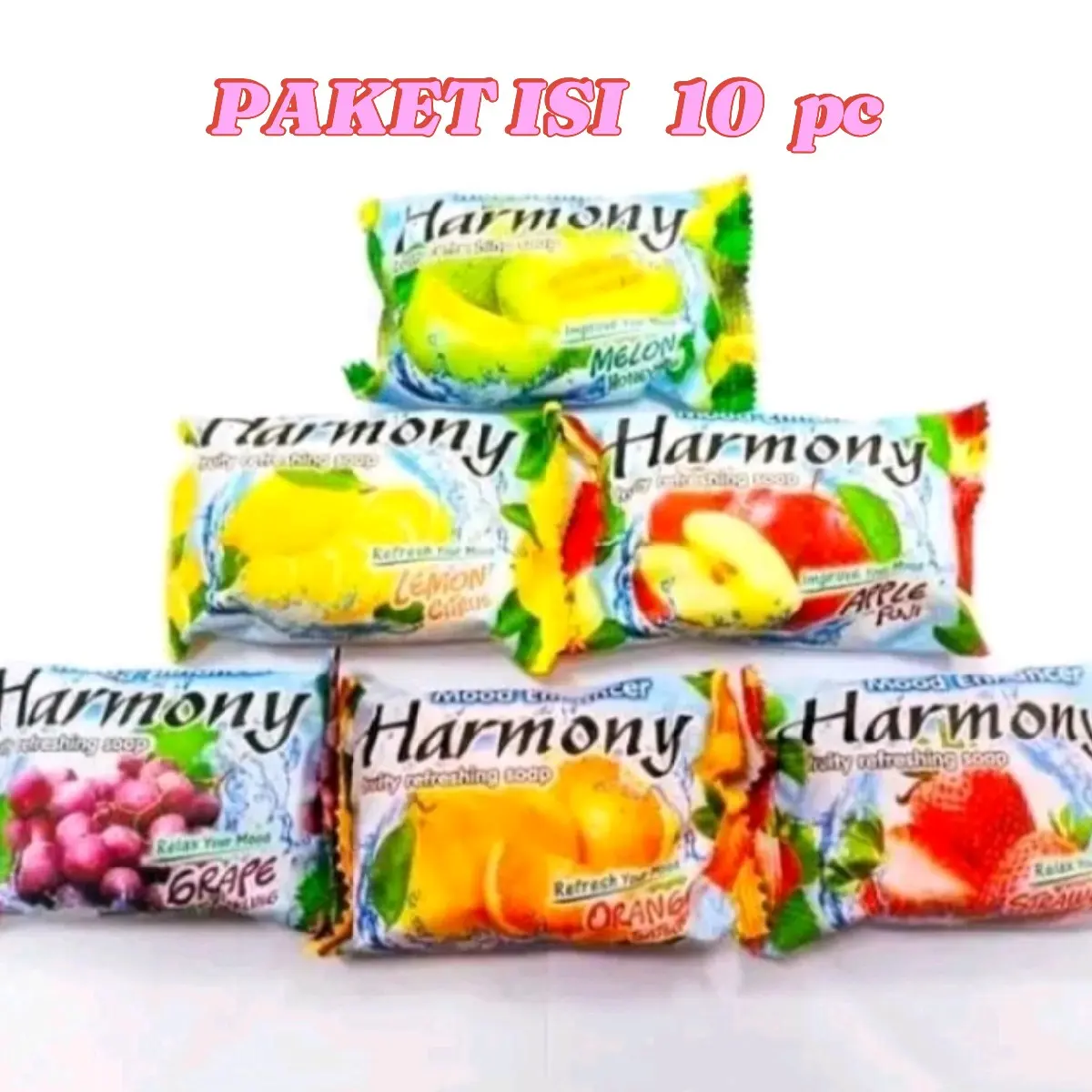 Sabun Harmony 70 gr Orange Anggur Strawberry untuk Mencerahkan Kulit - Pencerah, Perawatan, Vitamin, Hand, Tubuh, Wangi, Mandi, Soap Membersihkan Melembutkan Memutihkan Tangan Kotoran