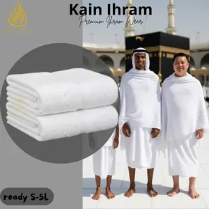 Kain Ihram Premium Pria – Bahan Handuk Tebal Lembut, Nyaman Dipakai Ibadah Haji & Umroh | Perlengkapan Haji Berkualitas