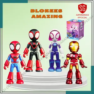 Figures blokees spiderman iron man gwen miles marvel avengers amazing level 01