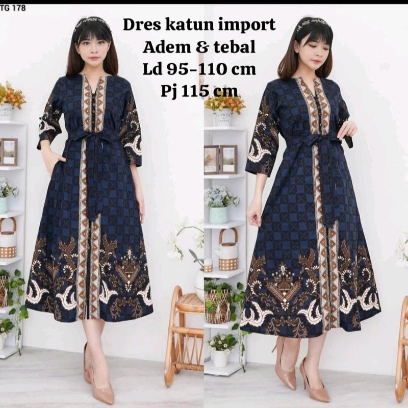 Dress batik mewah virall 8845 Manis Casual 6