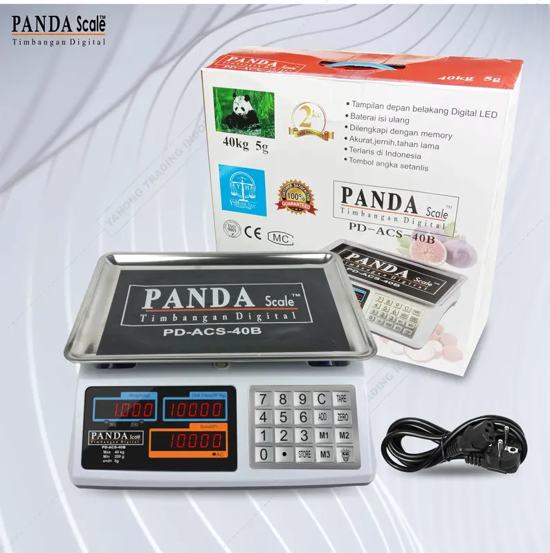 Timbangan 40kg Timbangan Digital Buah Laundry Ikan Ayam Daging Meja ACS 40 kg 40B PANDA SCALE 6