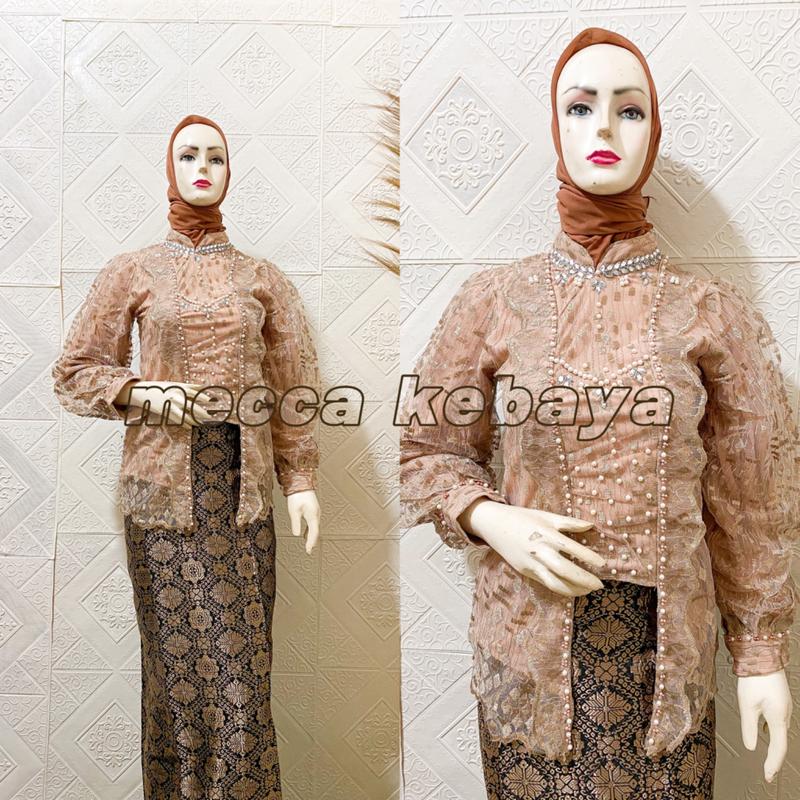 Kebaya Kutubaru Tille Bordir Premium Part 1 | Kebaya Kutubaru Payet Tangan Balon| Kebaya Modern Wisuda Dress Kerah Baju Kondangan Pesta Wanita Setelan Atasan Motif Tunik 5