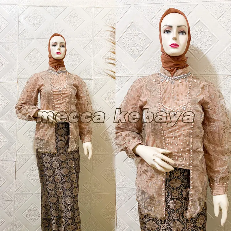 Kebaya Kutubaru Tille Bordir Premium Part 1 | Kebaya Kutubaru Payet Tangan Balon| Kebaya Modern Wisuda Dress Kerah Baju Kondangan Pesta Wanita Setelan Atasan Motif Tunik 4