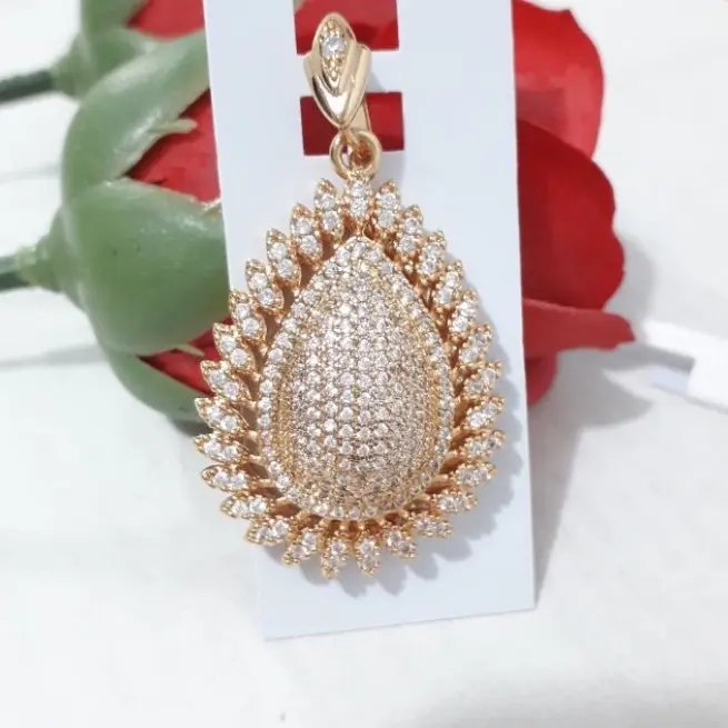 Liontin Wanita Dewasa Model Mata Labu Emas Mewah Tanpa Kalung Aksesoris Perhiasan Elegan Hadiah