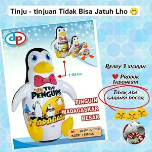Mainan Tinju Tinjuan Penguin Goyang Bayi Anak Samsak Tiup 37 55 82 cm