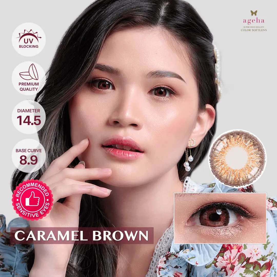 Softlens Ageha Caramel Brown / Softlens Jepang Coklat Eye