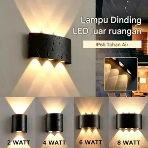 COD Lampu Taman /Lampu Dinding Taman Outdoor COB/LED Wall Light 2/4/6/8 Mata 220V Indoor LED Wall Lamp Minimalist Lampu Tempel Cocok Untuk Tembok Pilar Rumah 2/4/6/8 Watt