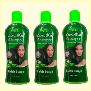 Paket 3 PCS shampoo happy kemiriku lidah buaya untuk rambut rontok shampoo rambut rontok