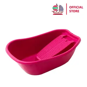 YUTAKA Bak Plastik Cuci Baju / Gilasan Baju / Penggilasan Baju UK Sedang / 666/YK Magenta Biru Hijau