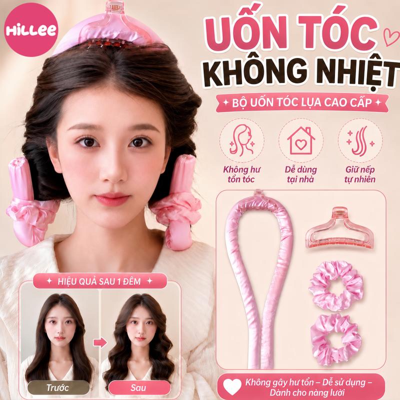 4 Chiếc Không Nhiệt Uốn Thanh Đầu Lười Máy Uốn Tóc Không Nhiệt Con Lăn Tóc Uốn Ngủ Mềm Flexi Thanh Có Móc Dụng Cụ Tạo