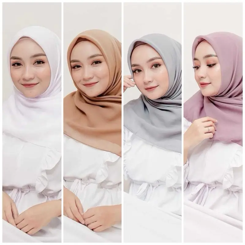Hijab Bella Square Segiempat Hijab Bella Square Persegi Ukuran 110X110 Cm Lembut Nyaman Polycotton Muslim Kerudung Basic