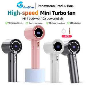 [COD] Kipas Angin Mini Portable USB Genggam GueBlast-GS5 Layar LED Angin Kencang 100 High Speed Handheld Fan Adjustable lanyard nagita slavina
