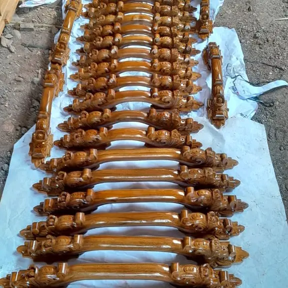 Handle Pintu Kayu Jati TPK Ukiran Khas Jepara Isi 2pcs Sudah Finishing 4