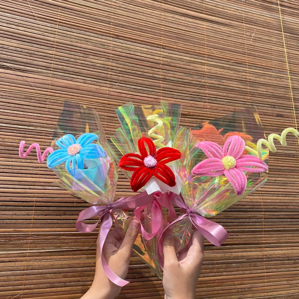 Buket mini simple kawat bulu