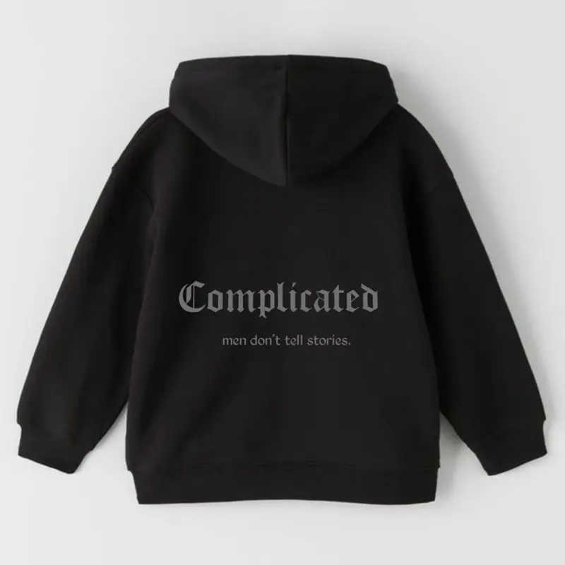 Hoodie Complicated men don’t tell stories | Hoodie Boxy fit reflektif silver
