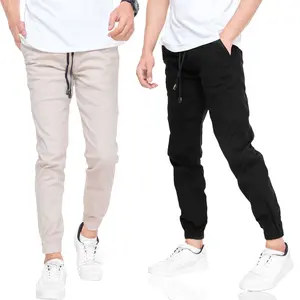 Celana Panjang Jogger Sport Pria Skinny Katun Twill Stretch