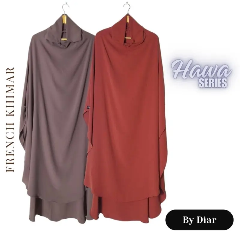 DIAR HAWA SERIES FK- FRENCH KHIMAR INSTAN KARET PREMIUM JUMBO LONG OVAL INSTANT KHIMAR HIJAB JILBAB KERUDUNG SYAR'I BAHAN PREMIUM 3