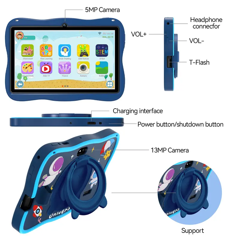 【Hancdon】 TAB STUDY KIDS Tablet Anak A15 Astronout Version Tablet Anak Tablet Astronout IPS Screen Tablet Edukasiasi // Wifi-Hotspot Only 7inch Bluetooth Layar 2