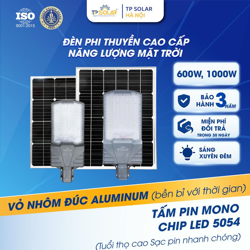 Đèn Phi Thuyền Năng Lượng Mặt Trời Công Suất 600W 1000W Chống Nước Led 5054 Thế Hệ Mới Siêu Sáng Pin MONO Sạc Nhanh Chính Hãng TP Solar TP.PT11.600 TP.PT11.1000