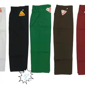 CELANA PANJANG SEKOLAH DASAR 5 VARIAN WARNA MERAH,PUTIH,HIJAU,HITAM,& COKLAT POLOS UKURAN 25/34/KLS1-6SD Pria Hitam Seragam Nyaman Tebal