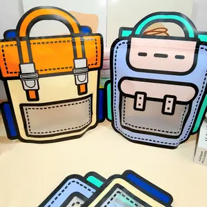 Zipper Bening Motif Tas Ransel Unik Lucu Bahan Plastik PVC Ziplock Ready 2 Ukuran Besar dan Kecil / Goodie Bag Plastik Model Zipper Transparan Harga Super Murah Bisa Grosir dan COD Kualitas Terbaik