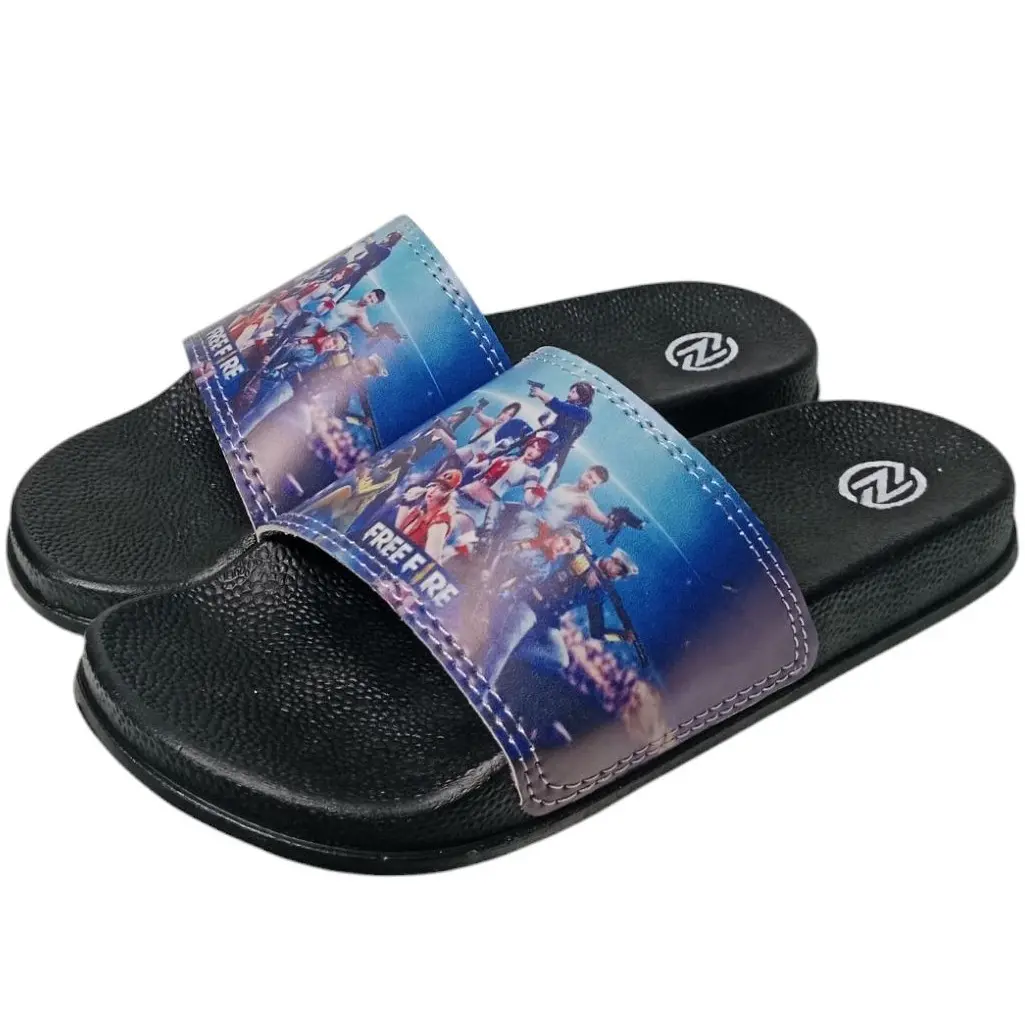 Sandal Slip On Anak Motif New Free Fire Game Viral Luar Ruang Dalam Ruangan Karet FF
