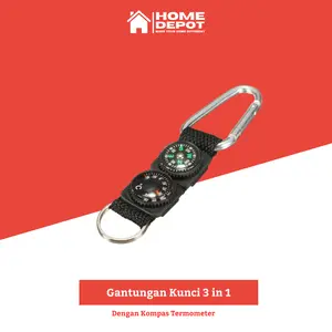 Gantungan Kunci Keychain 3 in 1 dengan Kompas Termometer