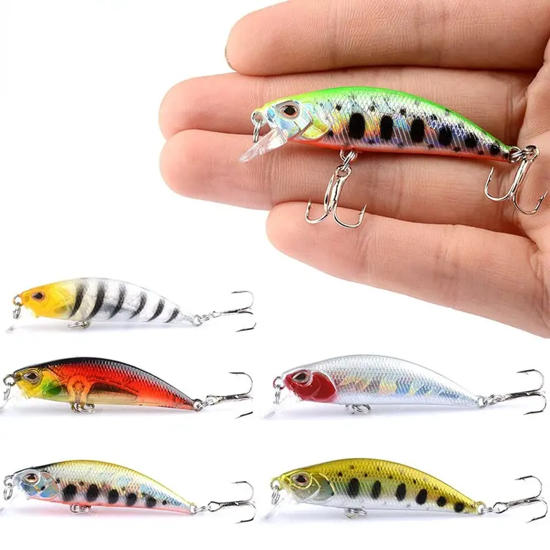 Lures & Baits 50mm/5g 1Pcs Sinking Minnow Umpan Pancing 50mm 5g Fishing Lure Bentuk Ikan Kecil Kail Swimbait Bass Bait Wobbler Alat 0