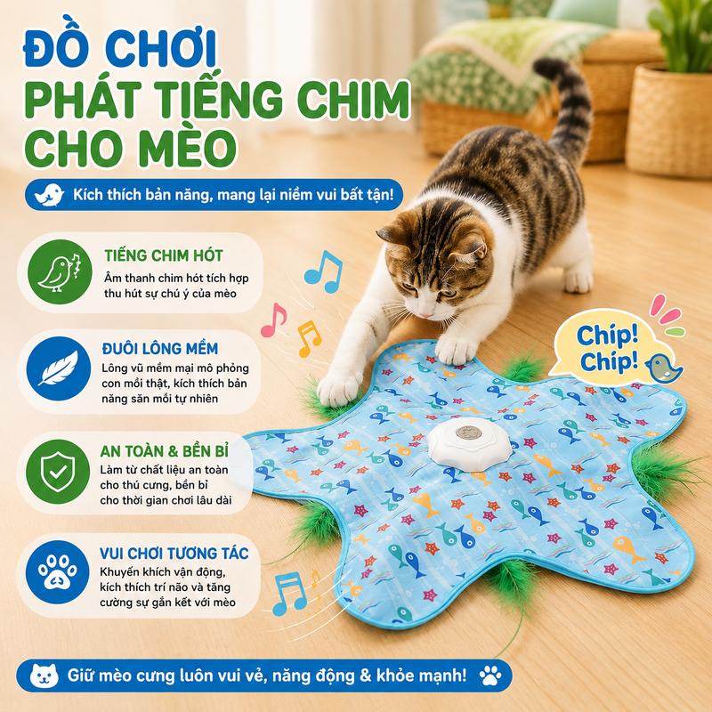 Đồ chơi trêu mèo điện thông minh, đồ chơi mèo tự động xoay với ba tốc độ, đồ…